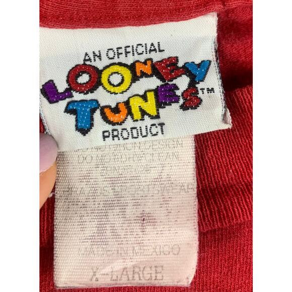 Vintage Looney Tunes 1996 Men's Size XL Red Tweety Graphic T Shirt As Sweet As - Picture 3 of 9